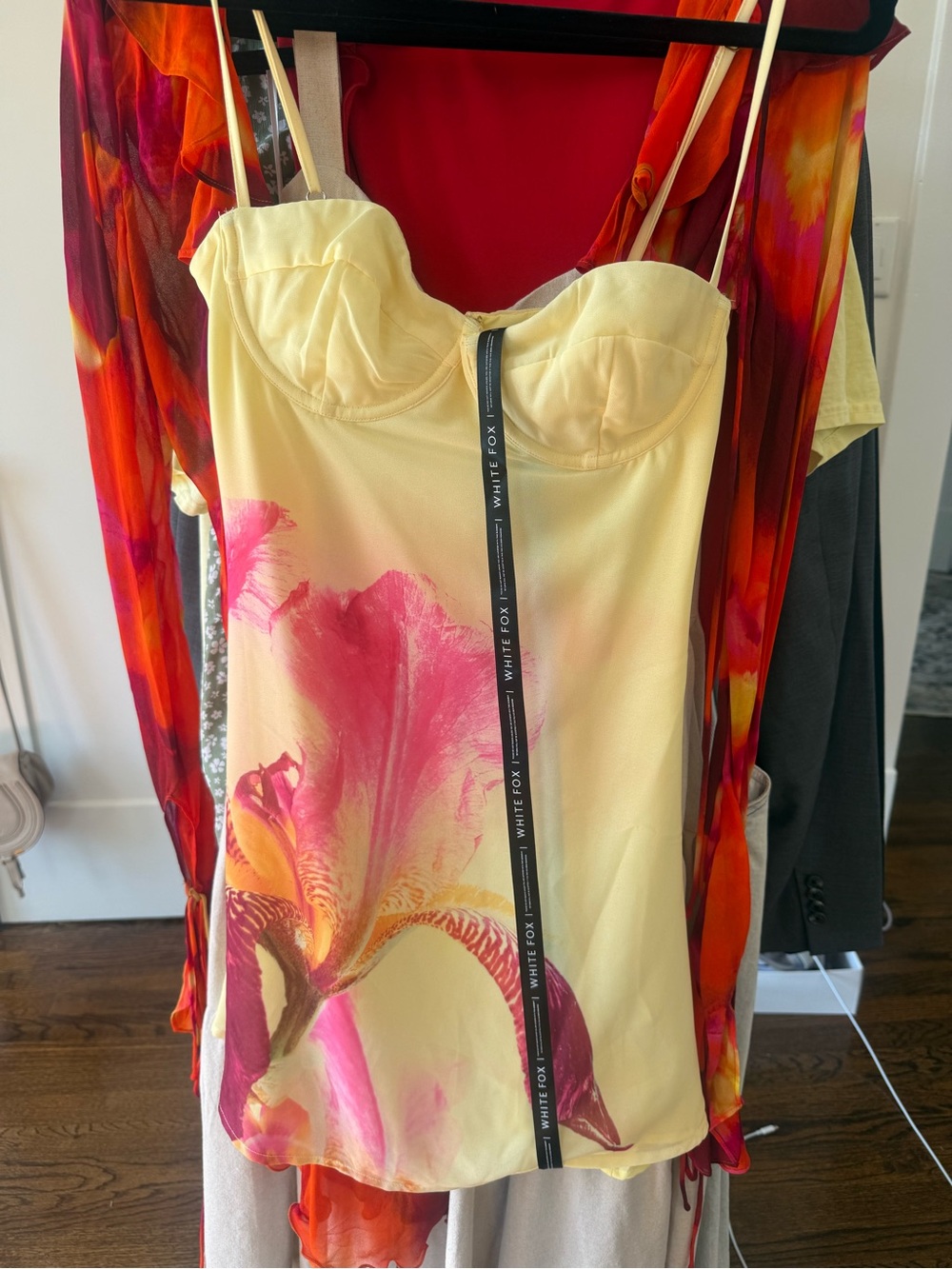 Yellow Floral Mini Dress - Picture 3 of 4